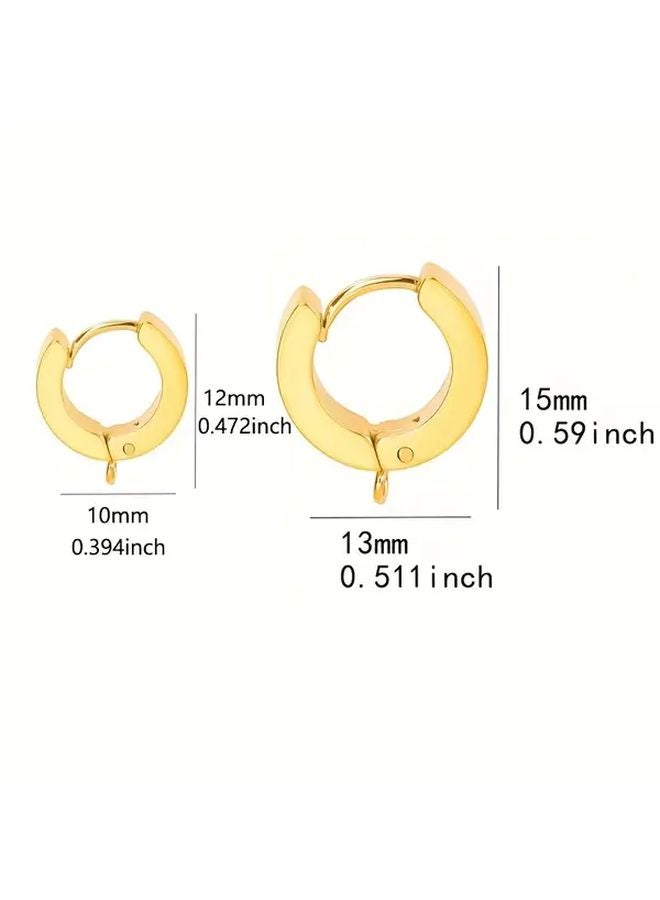 304 Stainless Steel Round Ring Ear Cuffs 6pcs DIY Handmade Earrings Jewelry Making Parts - Image 5